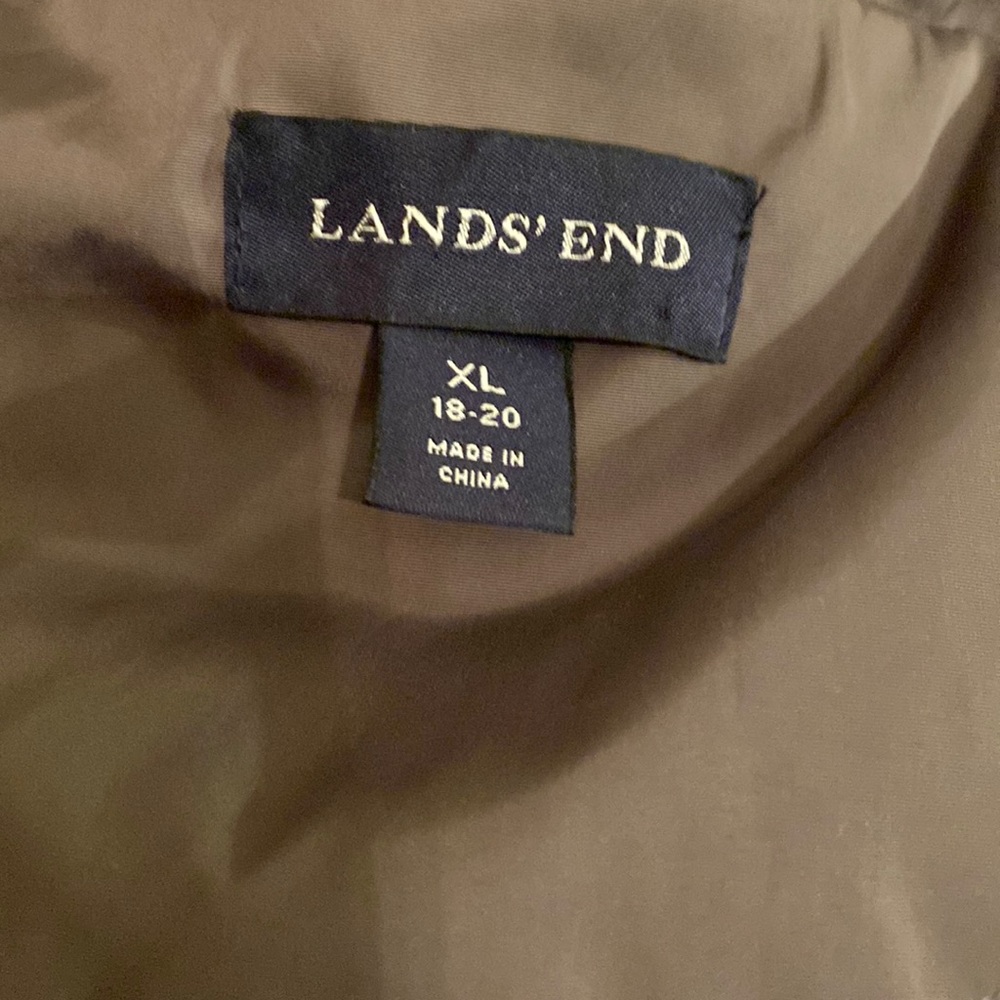 Lands’ End Grey Down Puffer Winter Jacket Size Xl - image 4